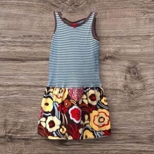 DRESS EUC HANDMADE GIRLS TANK TOP STRIPES SUMMER CASUAL SPRING FLORAL SIZE 5T